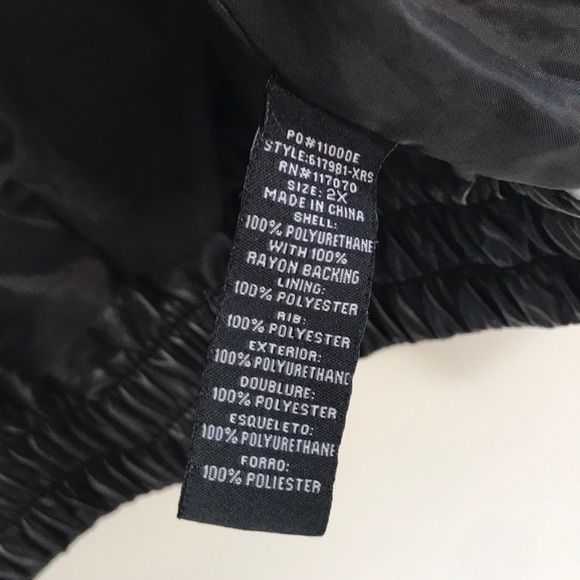 Black Faux Leather Jack with Stretch Arms & Waist - Picture 7 of 8